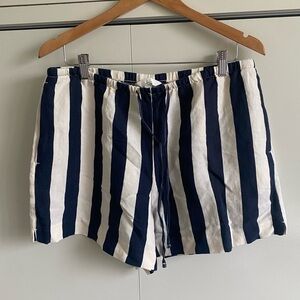 Linen Blend Striped Shorts